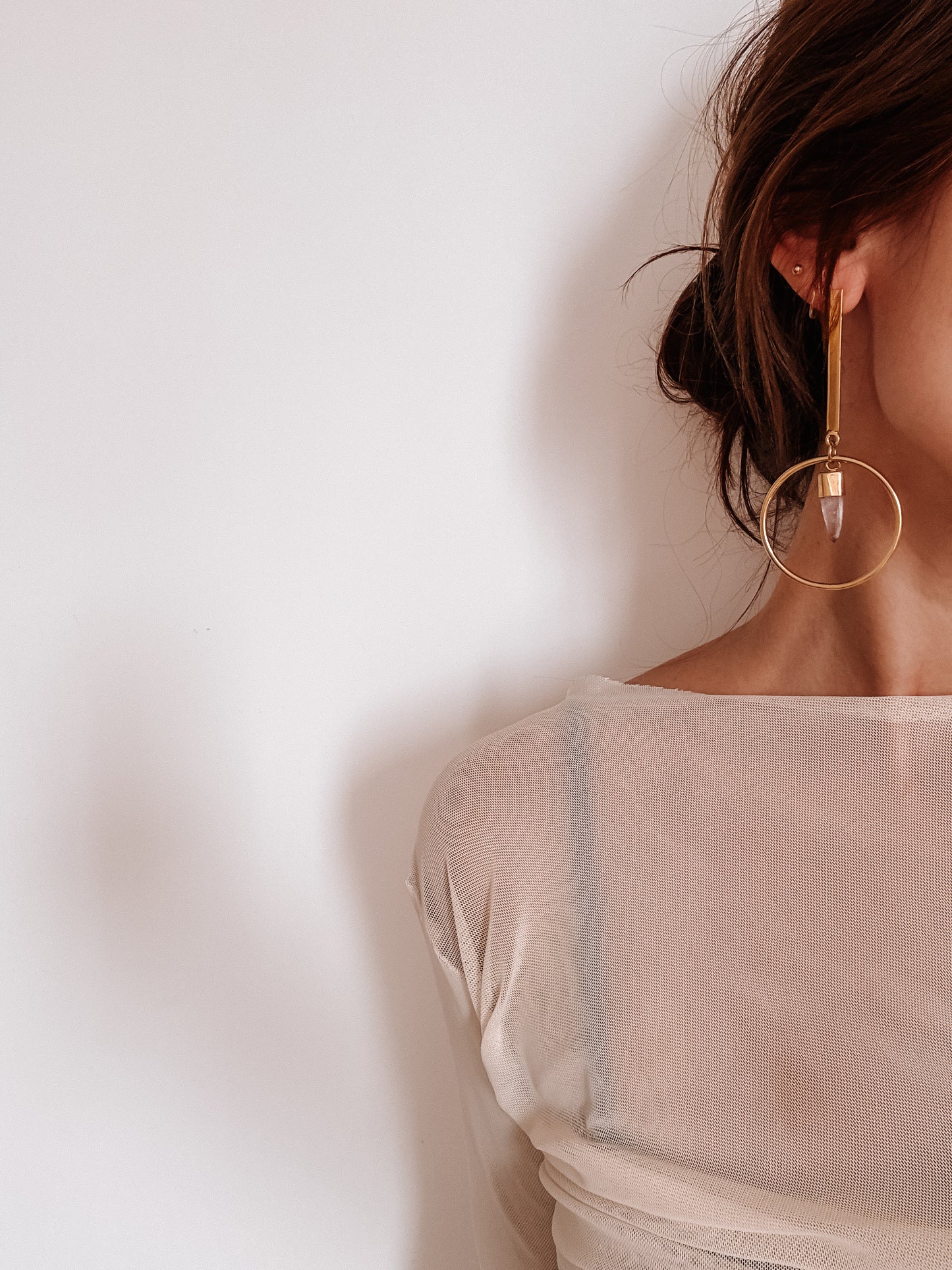 Aretes de punta de amatista