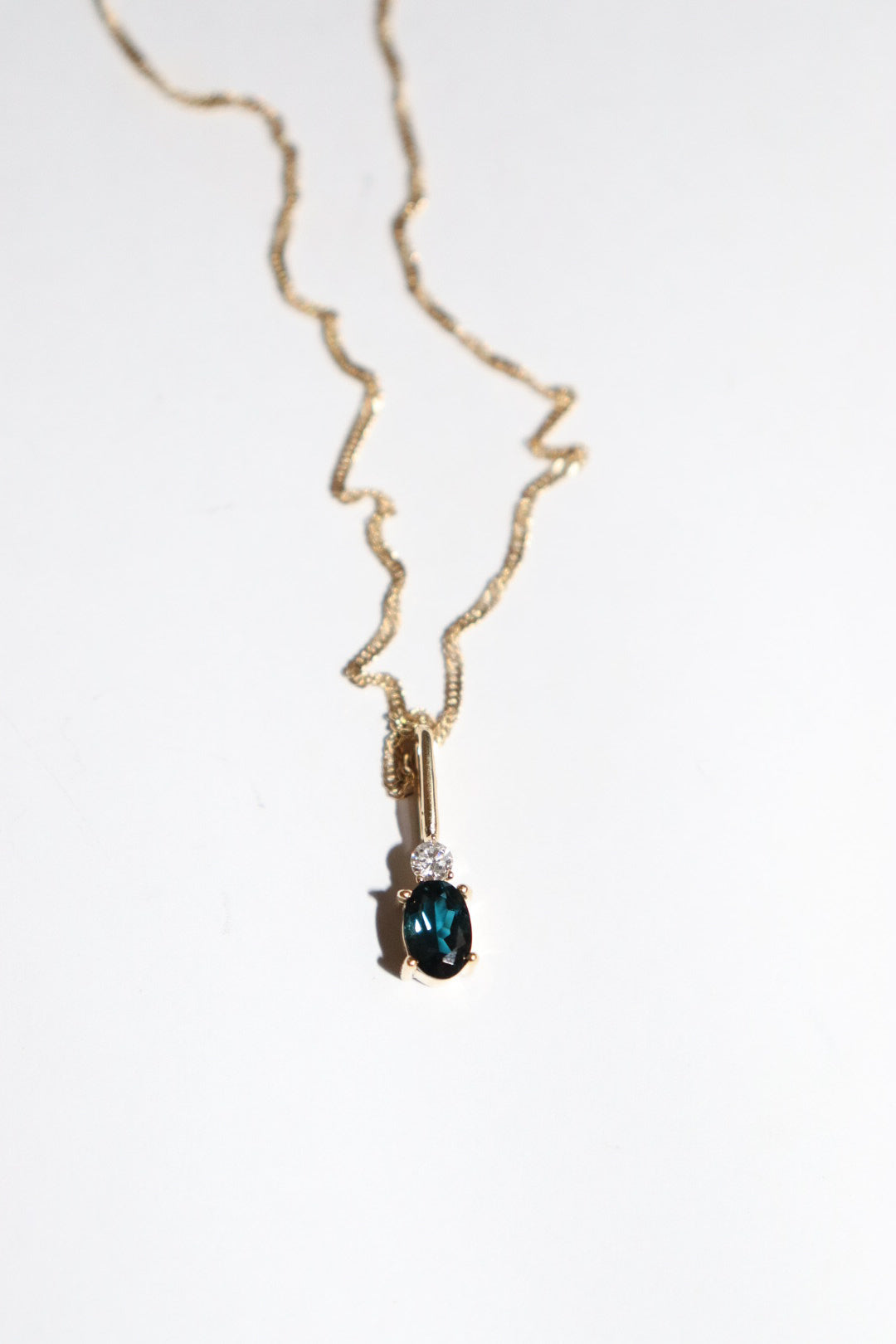 Collar topacio con diamante natural oro 10k