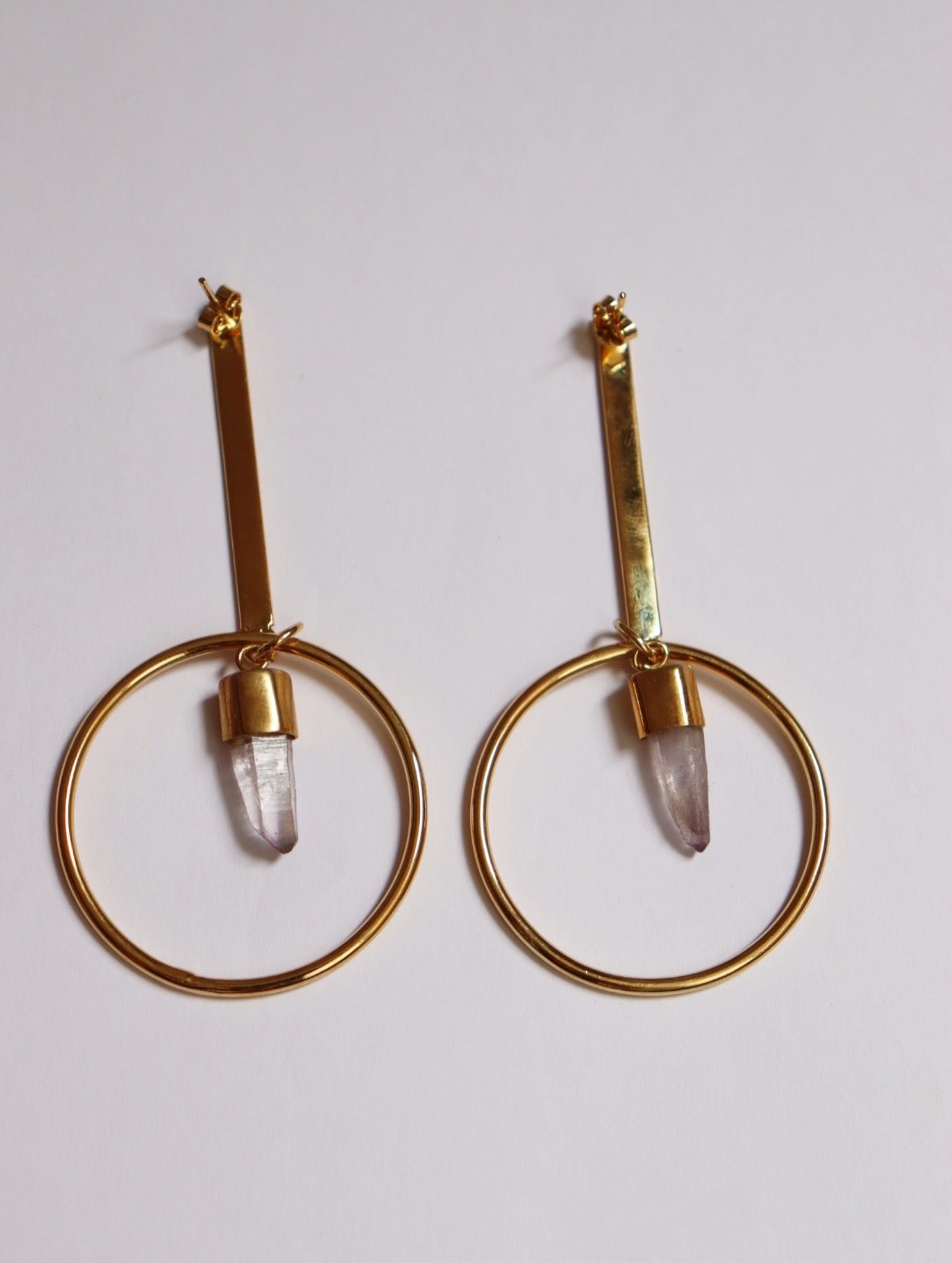 Aretes de punta de amatista