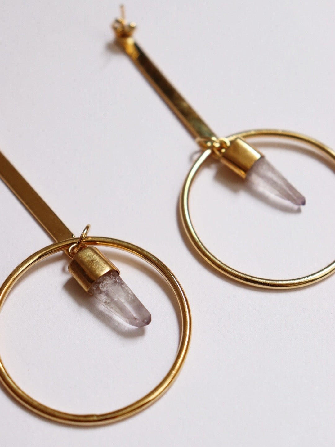 Aretes de punta de amatista