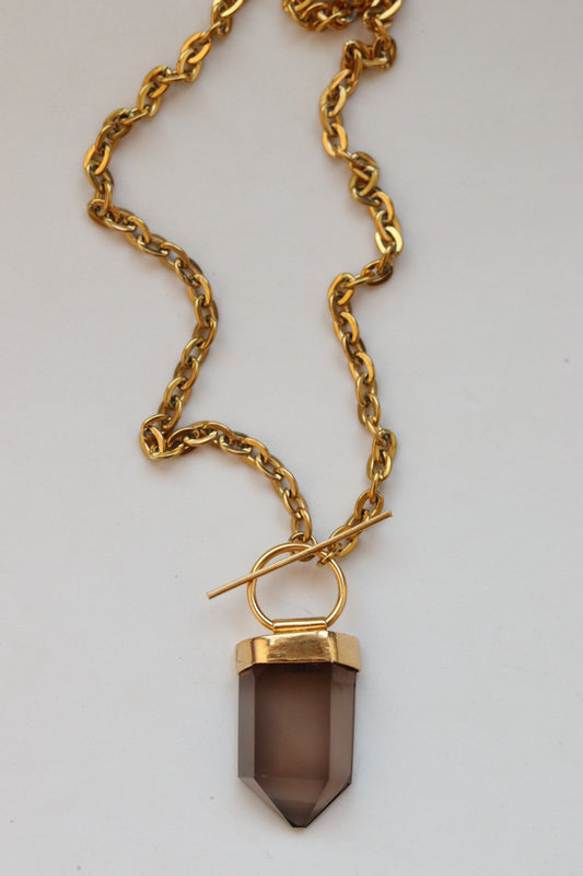 Collar cuarzo ahumado