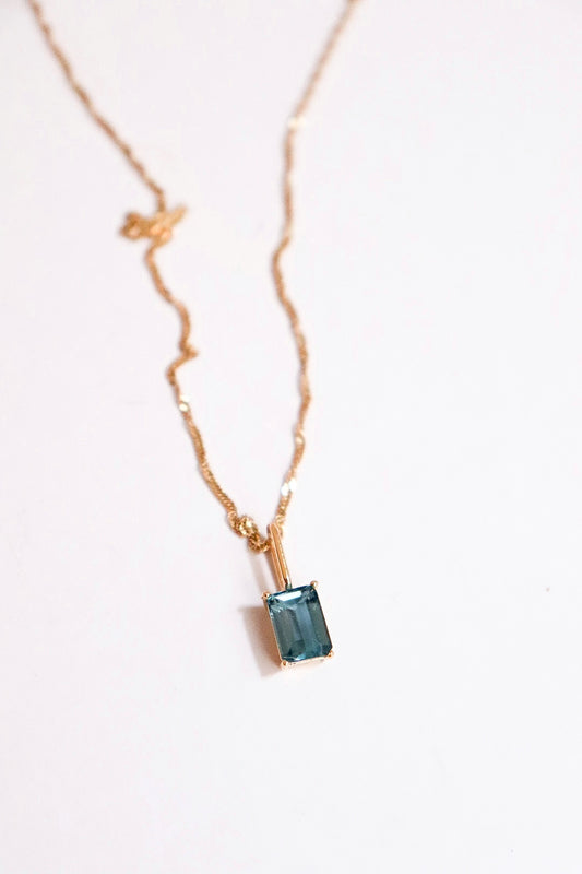 Collar topacio London Blue oro 10k